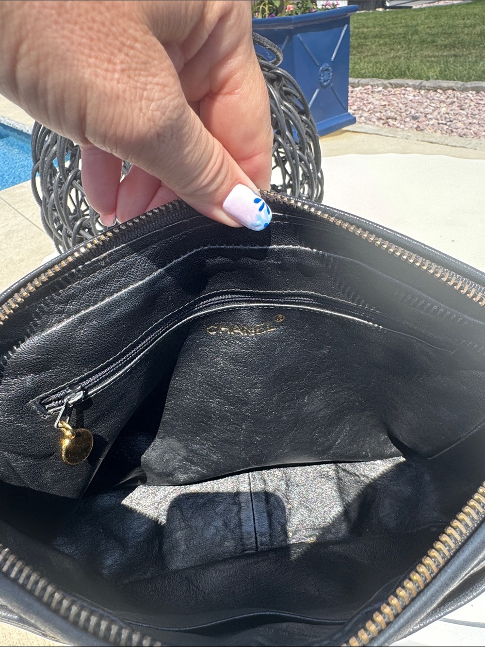 CHANEL Black Quilted Leather Shoulder Baguette with Embossed CC - Picture 9 of 10